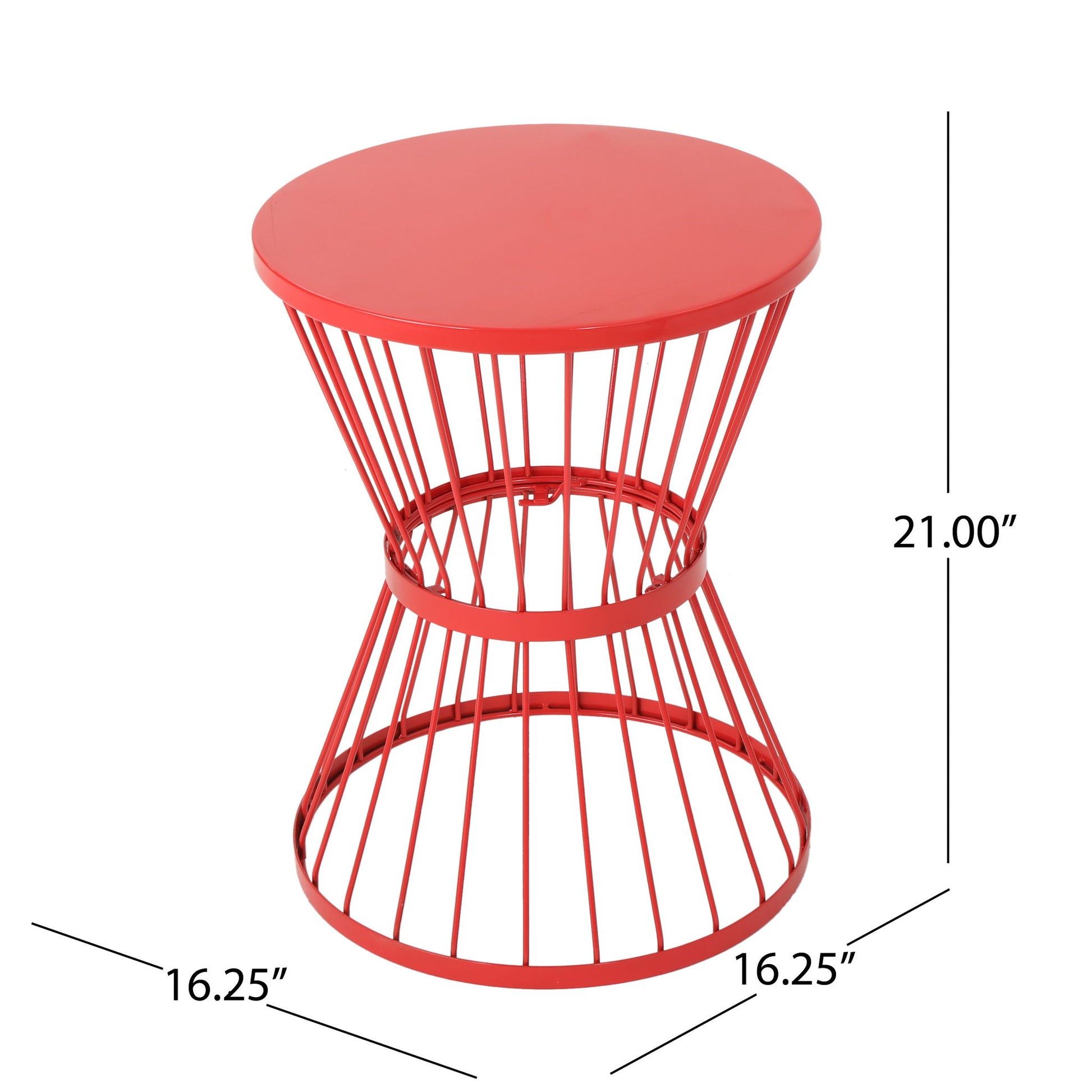 Lassen - Modern Outdoor Side Table With Hourglass Design Noble House