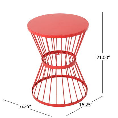 Lassen - Modern Outdoor Side Table With Hourglass Design Noble House