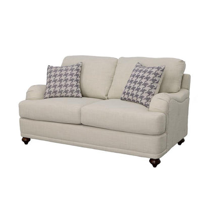 Glenn - Upholstered English Arm Loveseat - Light Gray And Blue CoasterElevations