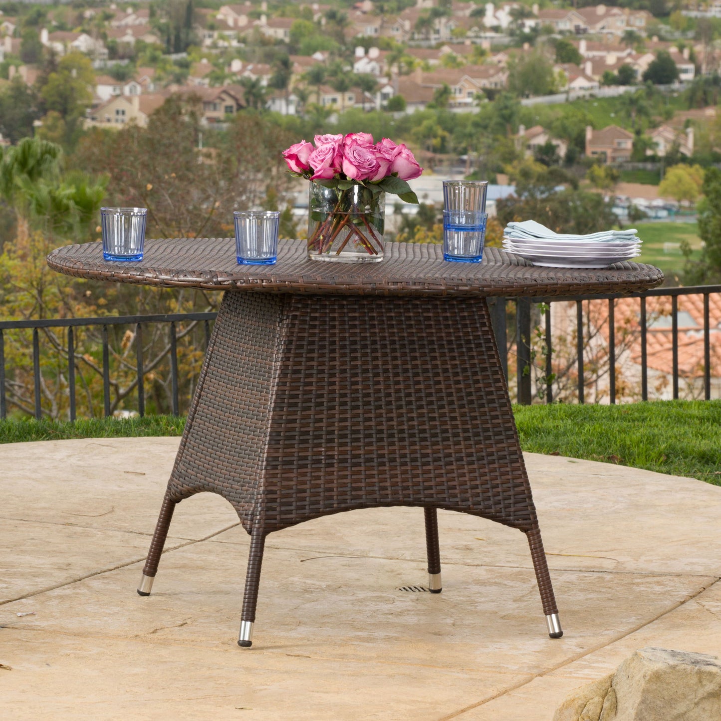 Corsica - Round Dining Table - Brown Noble House