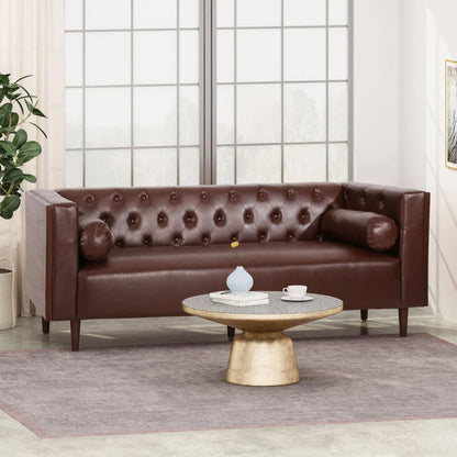 Contemporary 3 Seater Sofa With Tufted Design Noble House