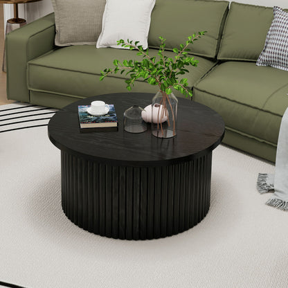 Coffee Table, Round Coffee Table, Modern Side Tables Accent End Table For Living Room, Apartment - Black Home Essentials
