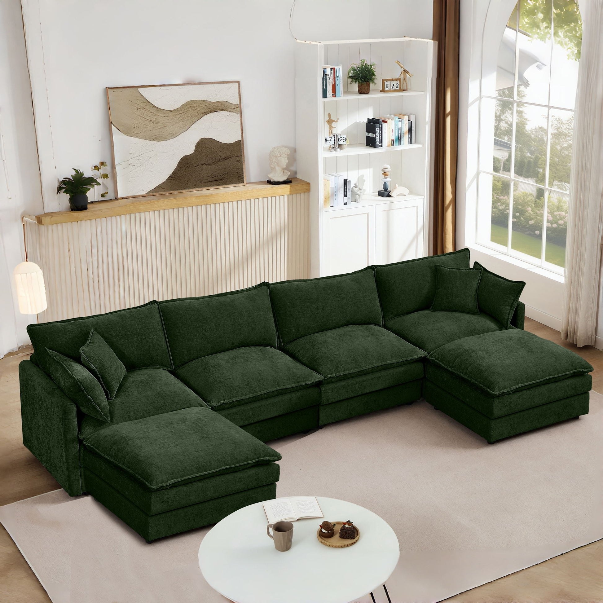 Modular U Shaped Sectional Sofa, 4 Seater Comfy Cloud Couch Home Essentials