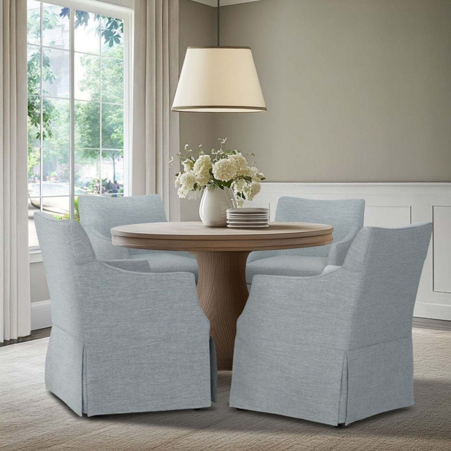 London - Upholstered Skirted Dining Arm Chair JLA