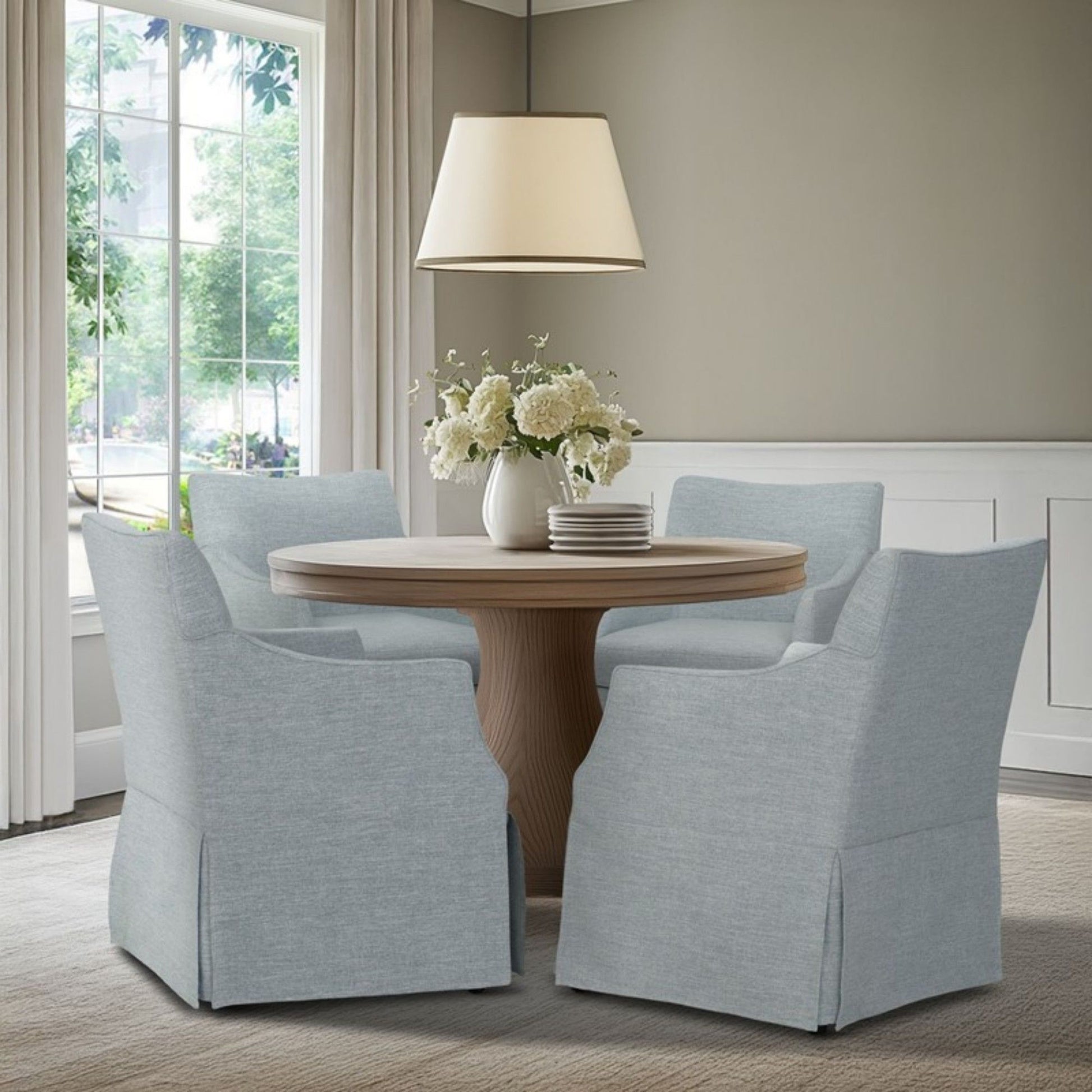 London - Upholstered Skirted Dining Arm Chair JLA