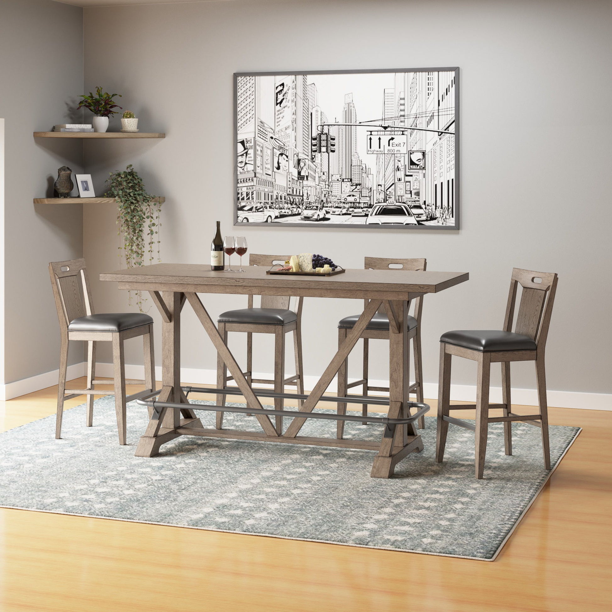 Benti - Slat Back Bar Stools (Set of 2) - Brown Emerald Home