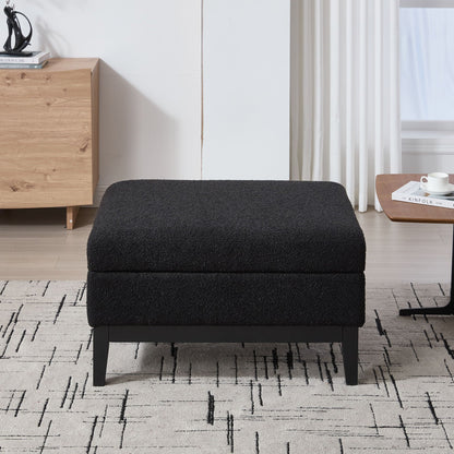 Upholstered Storage Ottoman With Reversible Lid Coffee Table With Rubberwood Legs Home Essentials