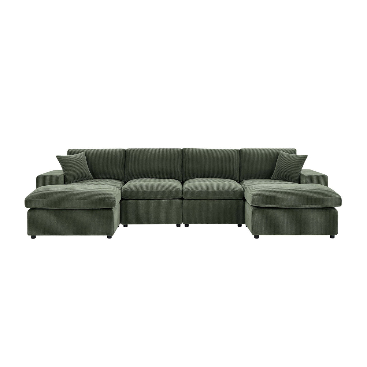 Upholstered Symmetrical Modular Sectional With 6 Seating Home Essentials