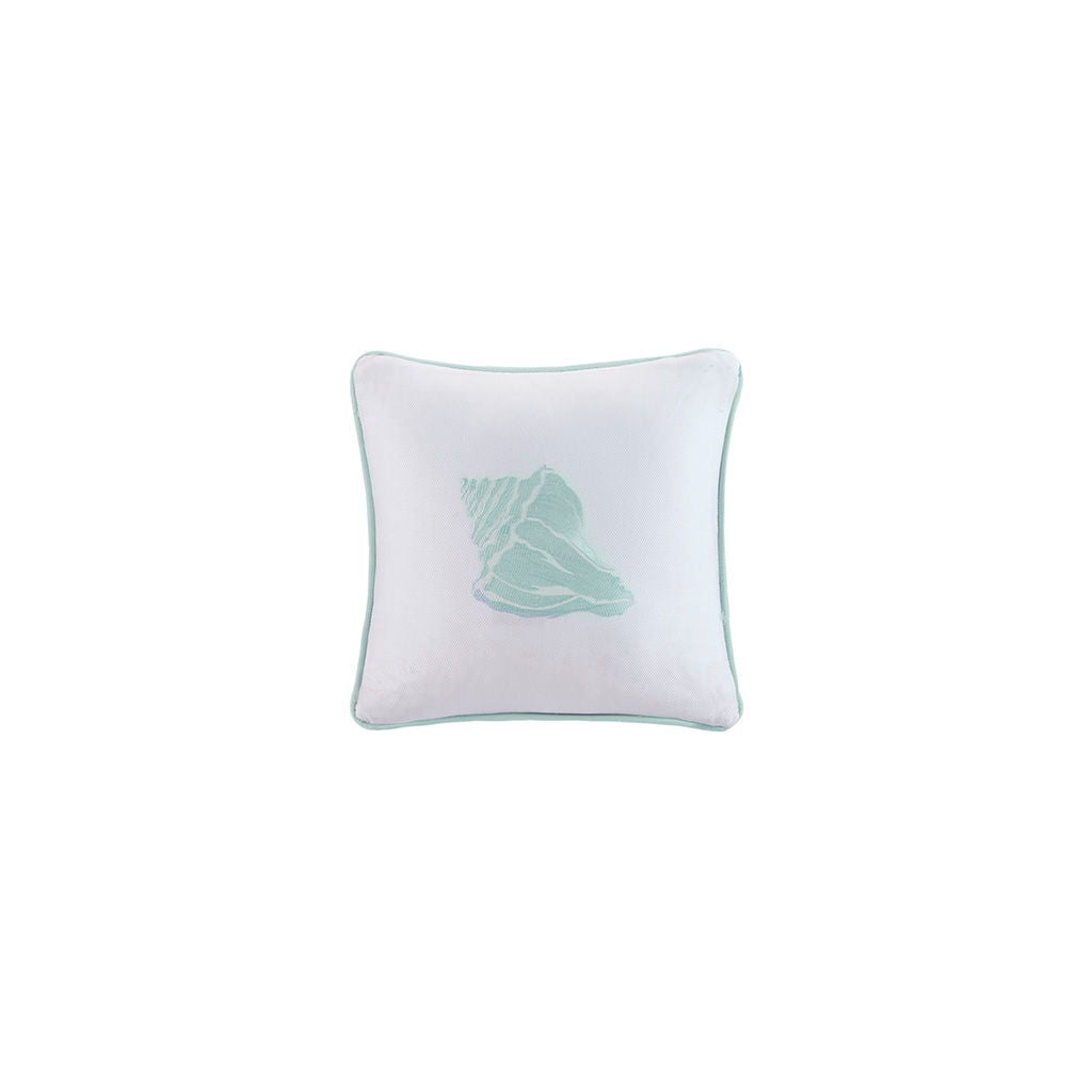 Coastline - Square Pillow - White