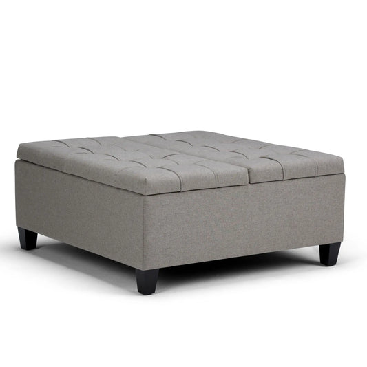 Harrison - Coffee Table Storage Ottoman - Gray Simpli-Home