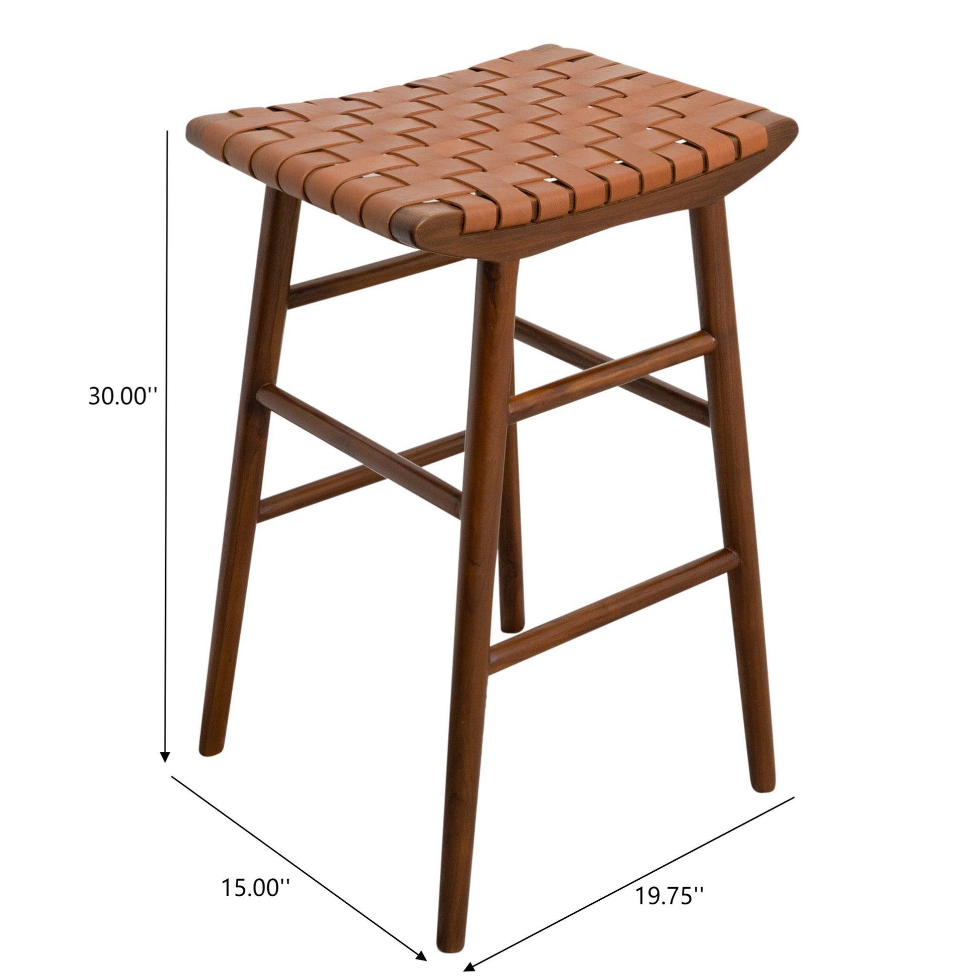 Maya - Genuine Leather Stool - Rustic / Tan Ashcroft Furniture