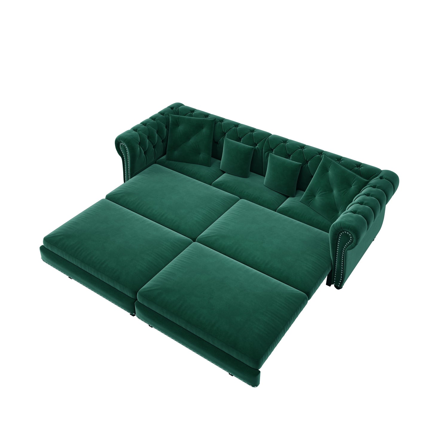 3 In 1 Convertible Sleeper Sofa Bed With Movable Ottoman Home Essentials