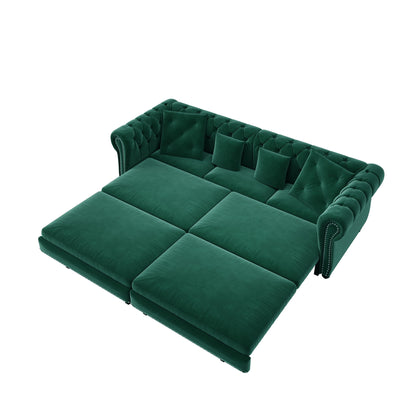 3 In 1 Convertible Sleeper Sofa Bed With Movable Ottoman Home Essentials