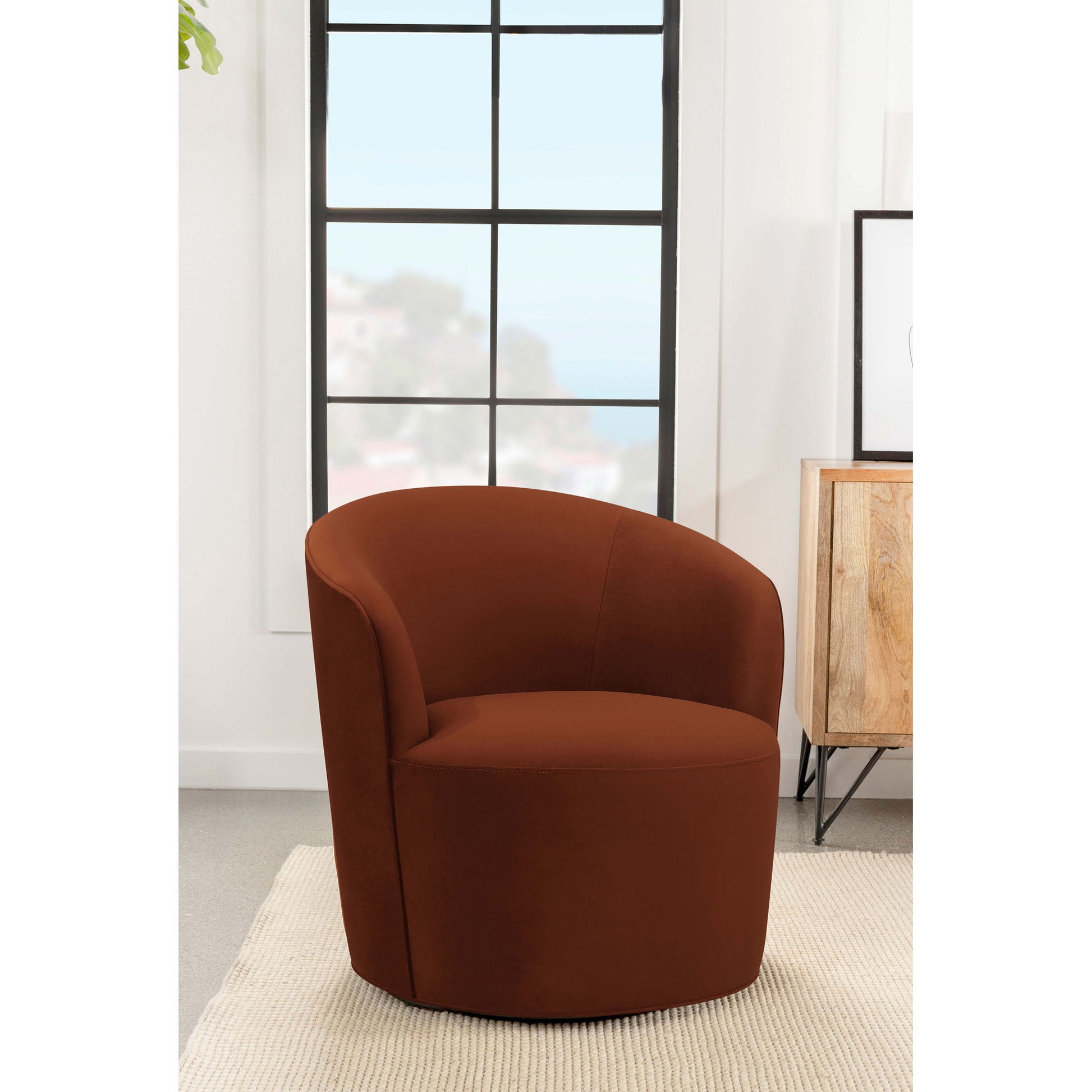 Resnick - Swivel Chair - Burnt Orange Furniture Max