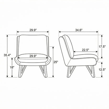 Armless Accent Chair - Dark Navy Emerald Home