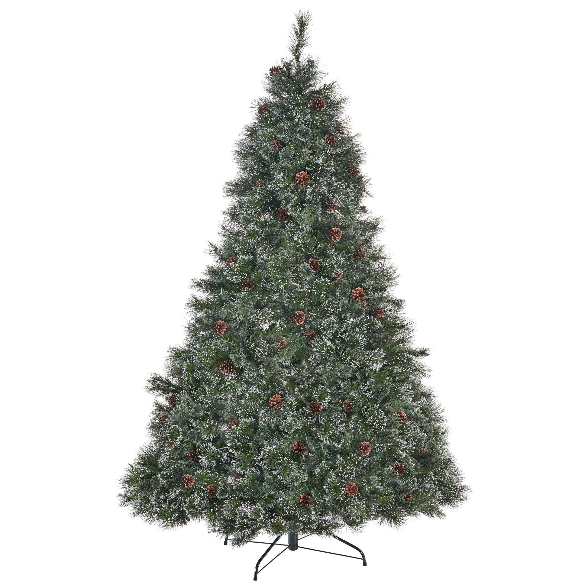 Cashmere And Snow Bristle Mixed Christmas Tree With Pine Cones - Green Noble House