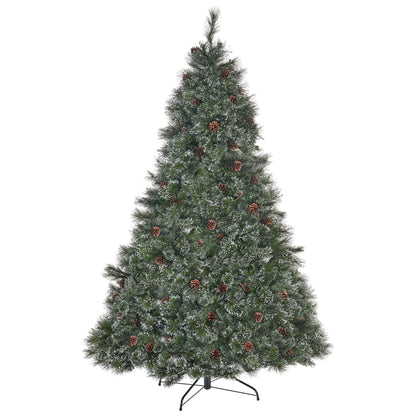 Cashmere And Snow Bristle Mixed Christmas Tree With Pine Cones - Green Noble House