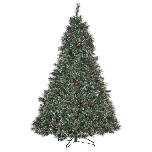 Cashmere And Snow Bristle Mixed Christmas Tree With Pine Cones - Green Noble House