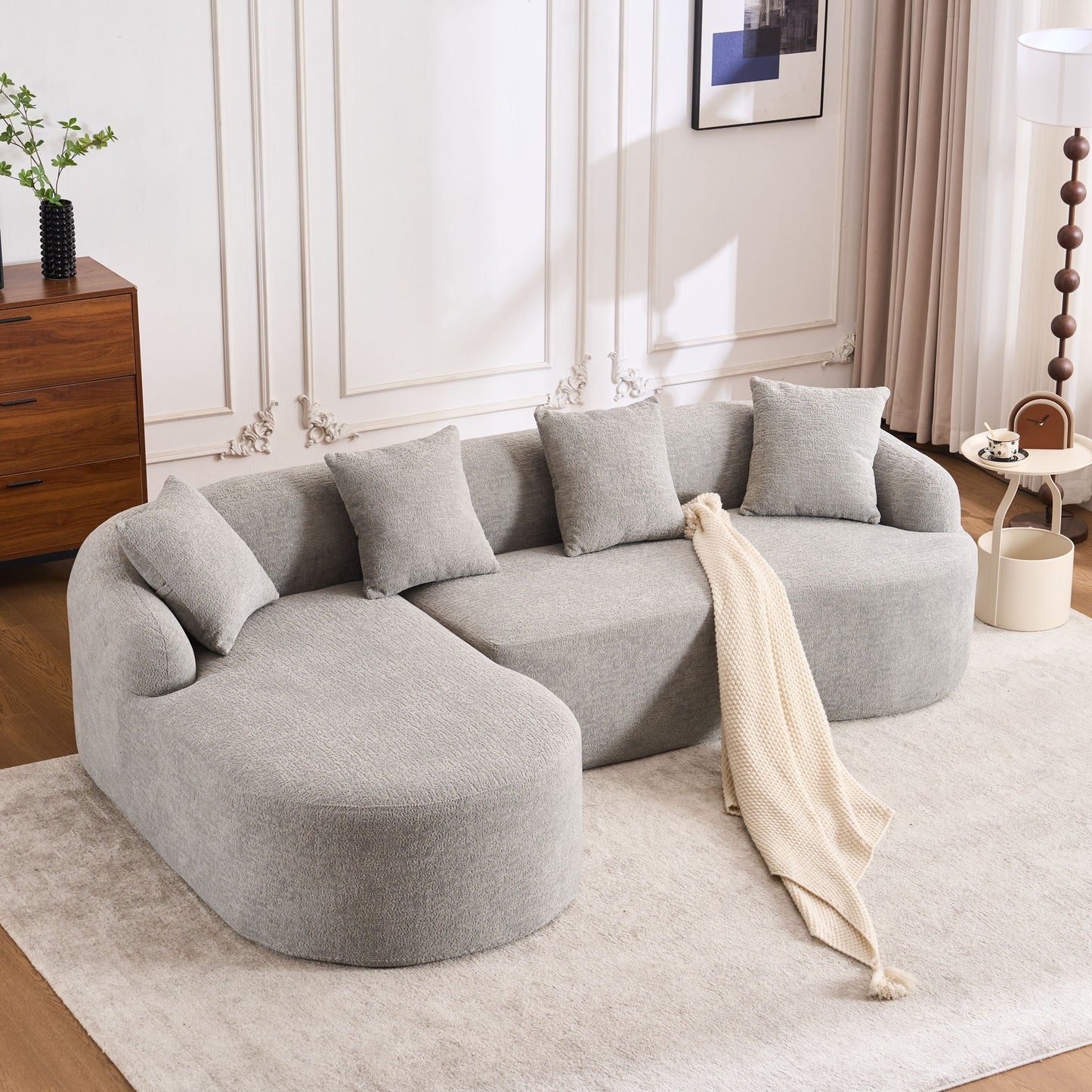 Combined Sofa With 4 Pillows Home Essentials