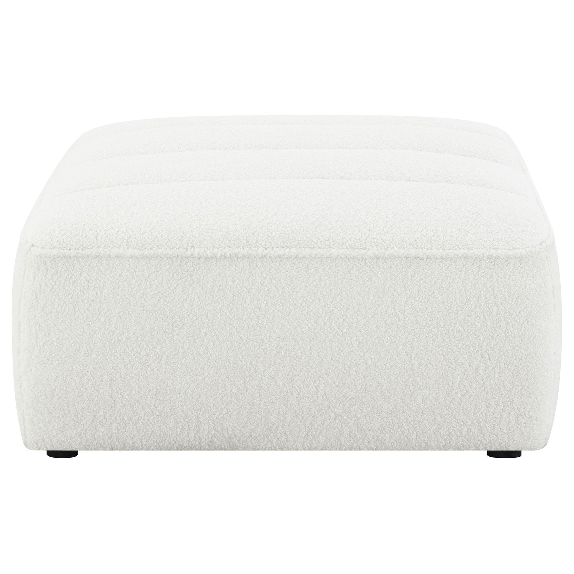 Sunny - Square Upholstered Ottoman - Ivory Furniture Max