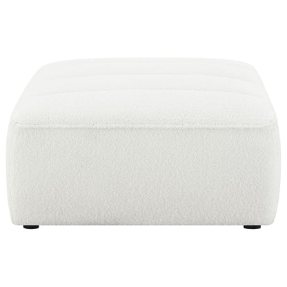 Sunny - Square Upholstered Ottoman - Ivory Furniture Max