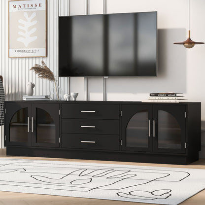 Modern Minimalist TV Stand, Entertainment Center Media Console Cabinet With Adjustable Shelves For Living Room Hearth and Haven