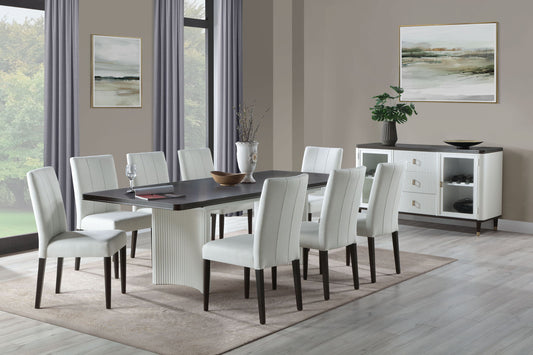 Carene - Dining Table (With Leaf) - Brown / White Acme