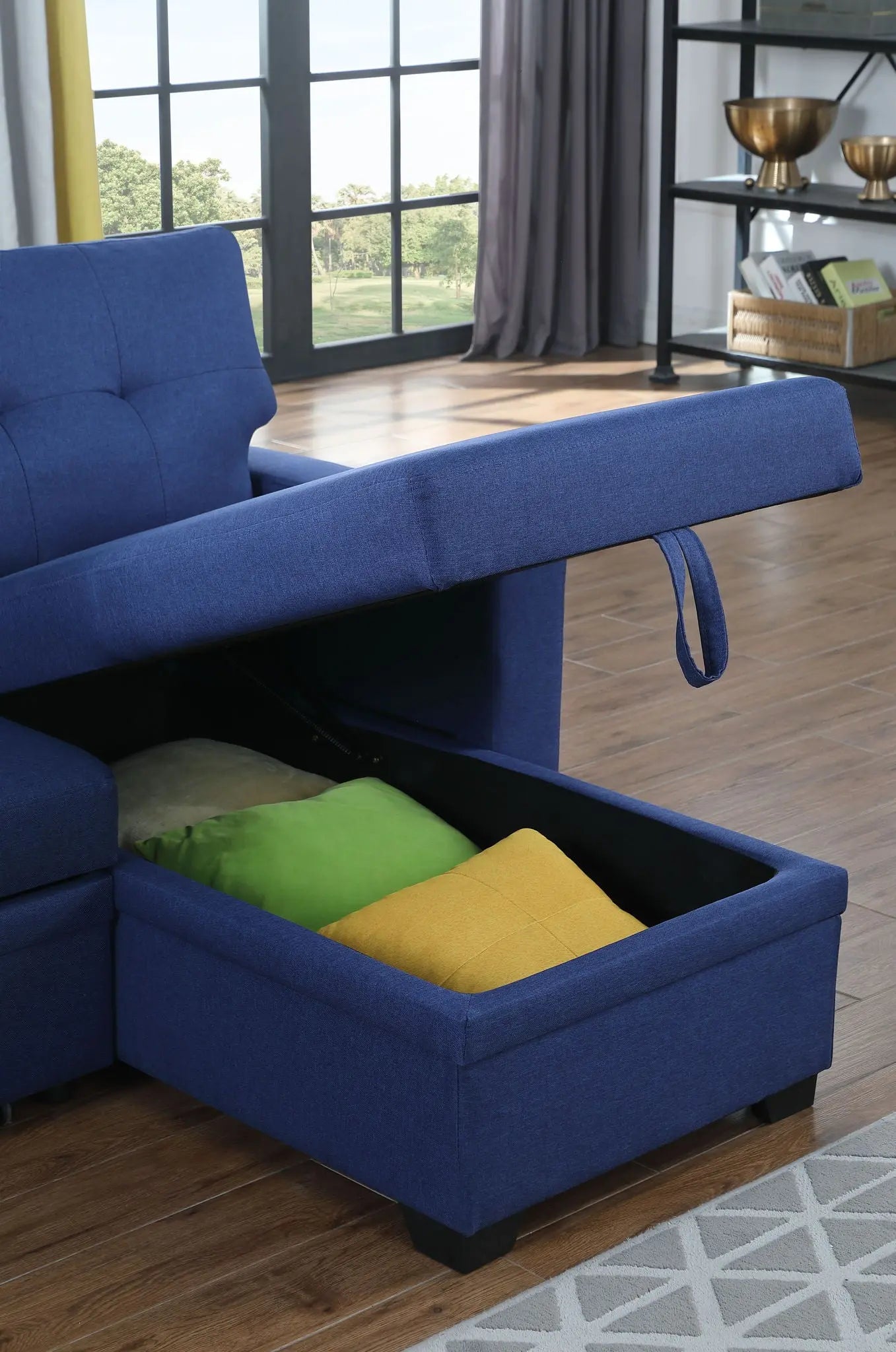 Upholstered Pull Out Sectional Sofa With Chaise Urban Retreats