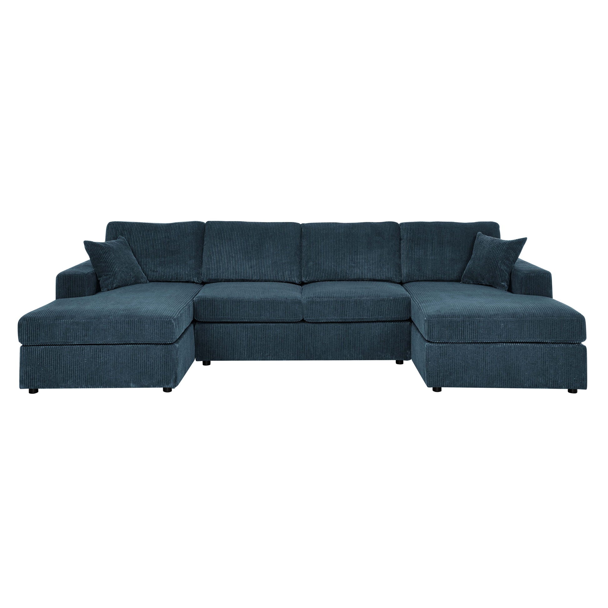 3 Piece Corduroy Double Chaise Sectional Sofa The Soft House