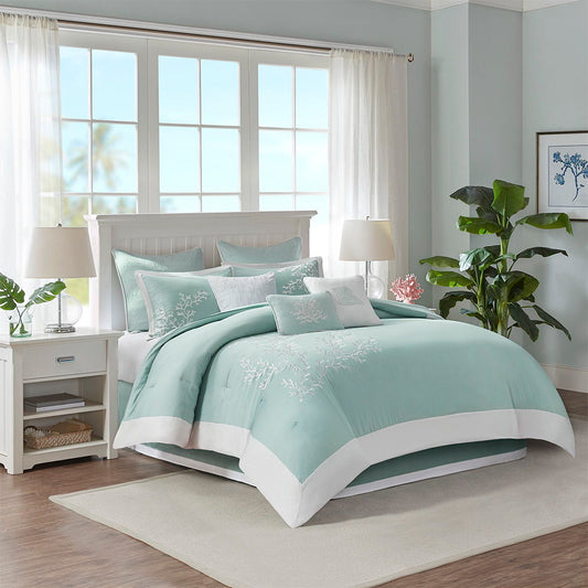 Coastline - King Comforter Set - Aqua