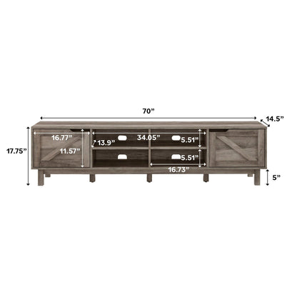 Rustic Barndoor Open-Storage TV Stand For TVs Up To 80" Walker Edison