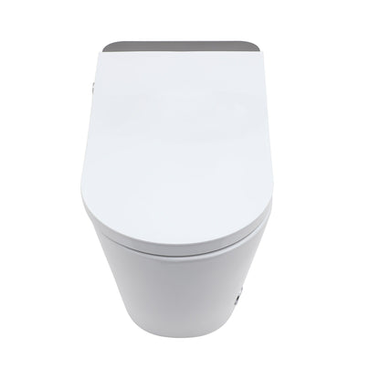 Smart Bidet Toilet Combo With Auto Open & Close, Heated Seat, Foot Sensor Flush, LED Display, Ceramic - White Daily Nest