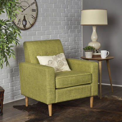 Nebulize - Upholstered Fabric Club Chair With Button Tufted And Square Off Arm And Back Noble House
