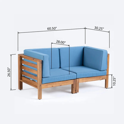 Oana - 2 Piece Loveseat Set With Water Resistant Cushions Noble House