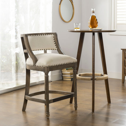 Paris - Farmhouse Counter Height Bar Stool With Backrest Jennifer Taylor Home