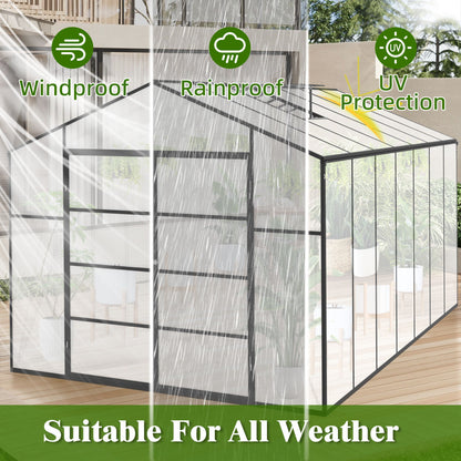 Gain Height Windproof Aluminum Greenhouse With Raised Base Daily Nest
