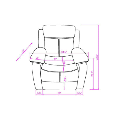 Blanche - Glider Recliner With LED, Pillow Top Arms Global Furniture USA