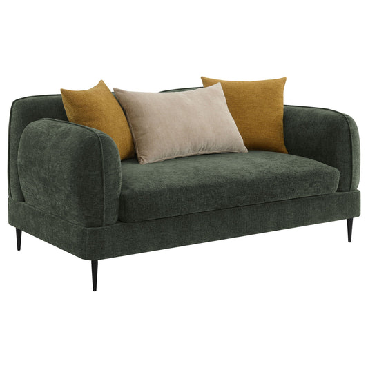 Jade - Chenille Upholstered Modern Track Arm Loveseat Coaster Fine Furniture