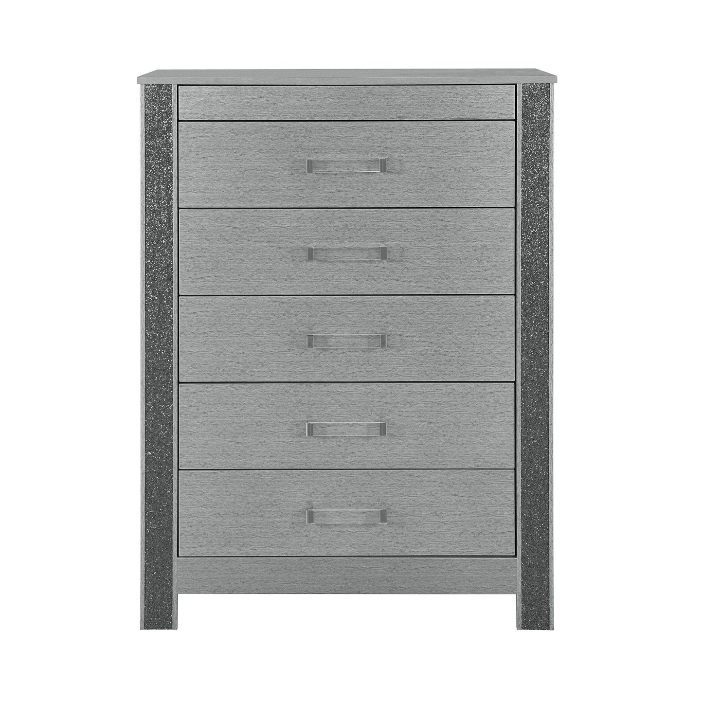 Lorenzo - Chest With Hidden Jewelry Compartment And Bar Handle - Silver Global Furniture USA