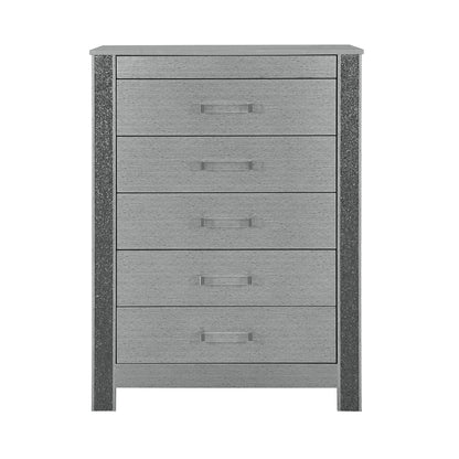 Lorenzo - Chest With Hidden Jewelry Compartment And Bar Handle - Silver Global Furniture USA