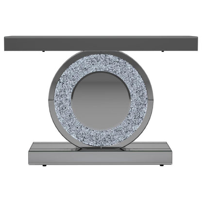 Bergenia - Mirrored Entryway Sofa Console Table - Silver