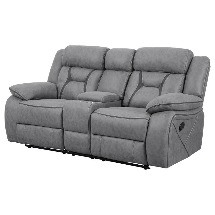 Higgins - Pillow Top Arm Motion Loveseat with Console CoasterEveryday