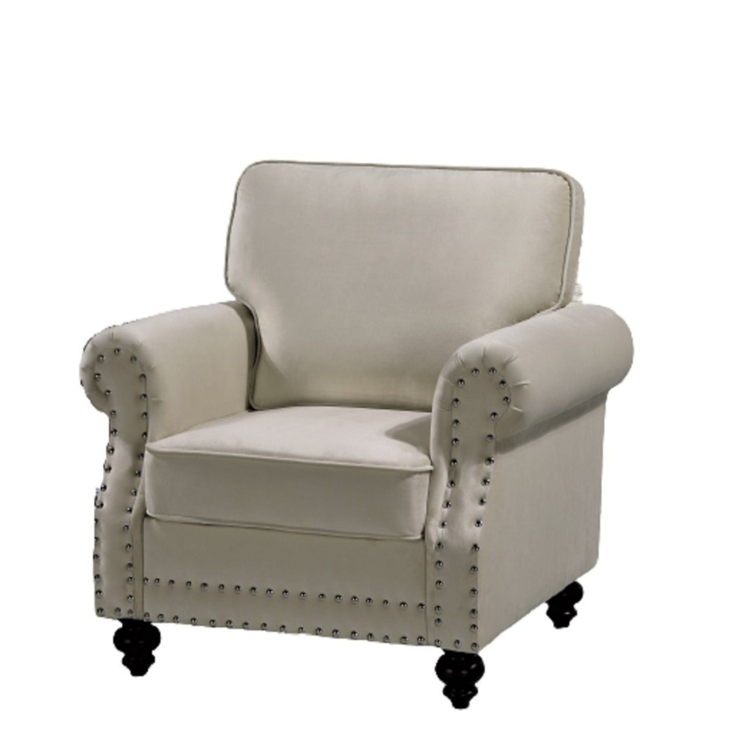 Upholstered Accent Armchair With Turned Legs For Living Room US Pride