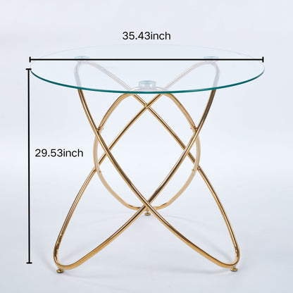 Metal Leg Dining Table With Tempered Glass Top Home Essentials