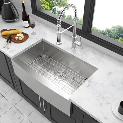 Farmhouse 36" Kitchen Sink Stainless Steel Apron Front - Brushed Nickel Daily Nest