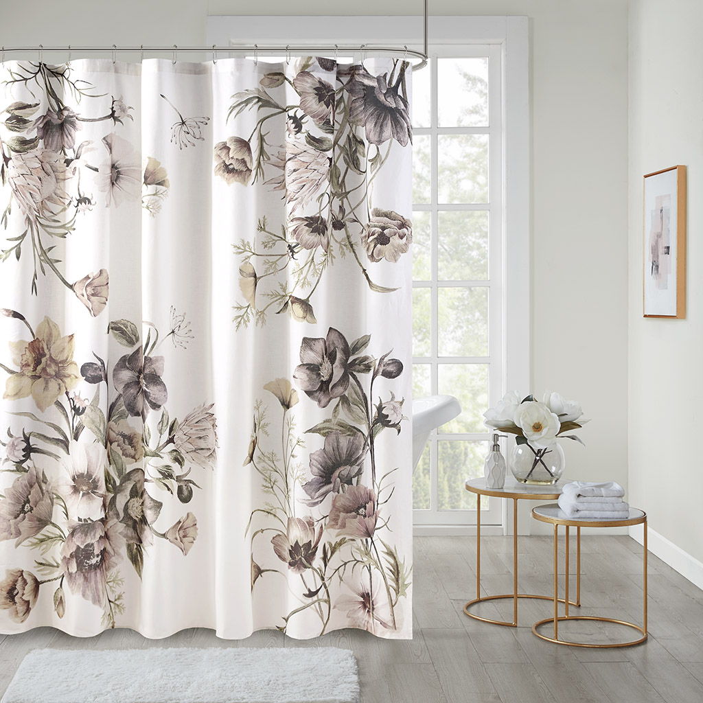 Cassandra - Printed Shower Curtain - Blush