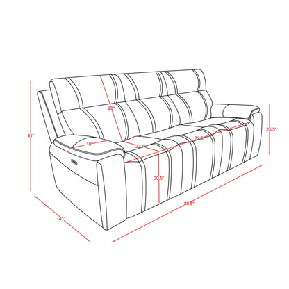 Gary - Power Reclining Sofa With Pillow Top Arms, Hidden Cup Holders - Black Global Furniture USA