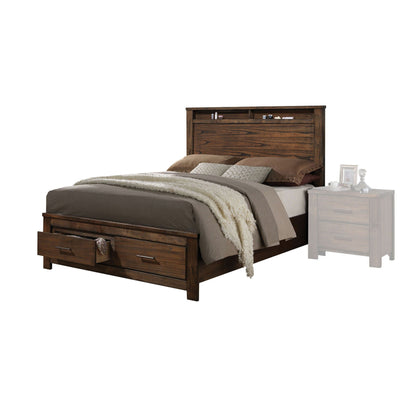 Merrilee - Eastern King Bed With Storage - Oak Acme