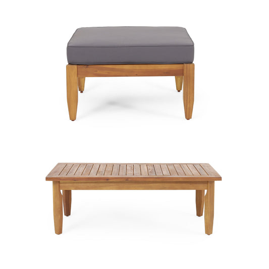 Urbanek - Acacia Wood Outdoor Conversation Set - Teak Noble House