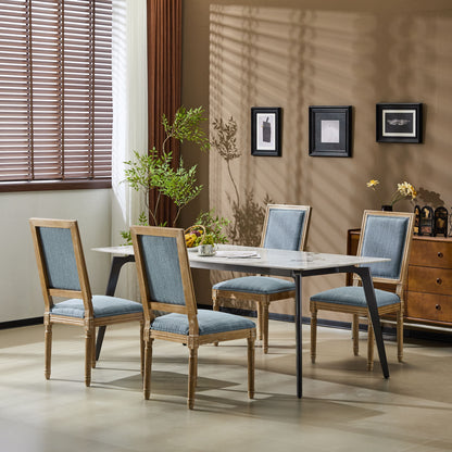 French Country Style Dining Chair With Upholstered Seating And Fluted Legs Noble House